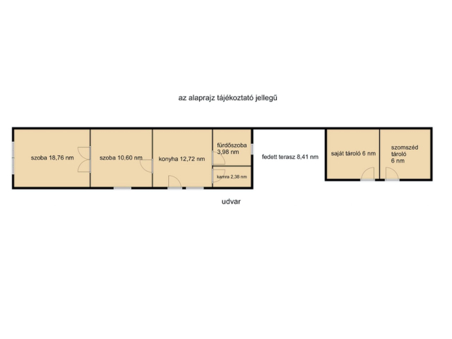 Napfényes, földszinti lakás Gyula központjában